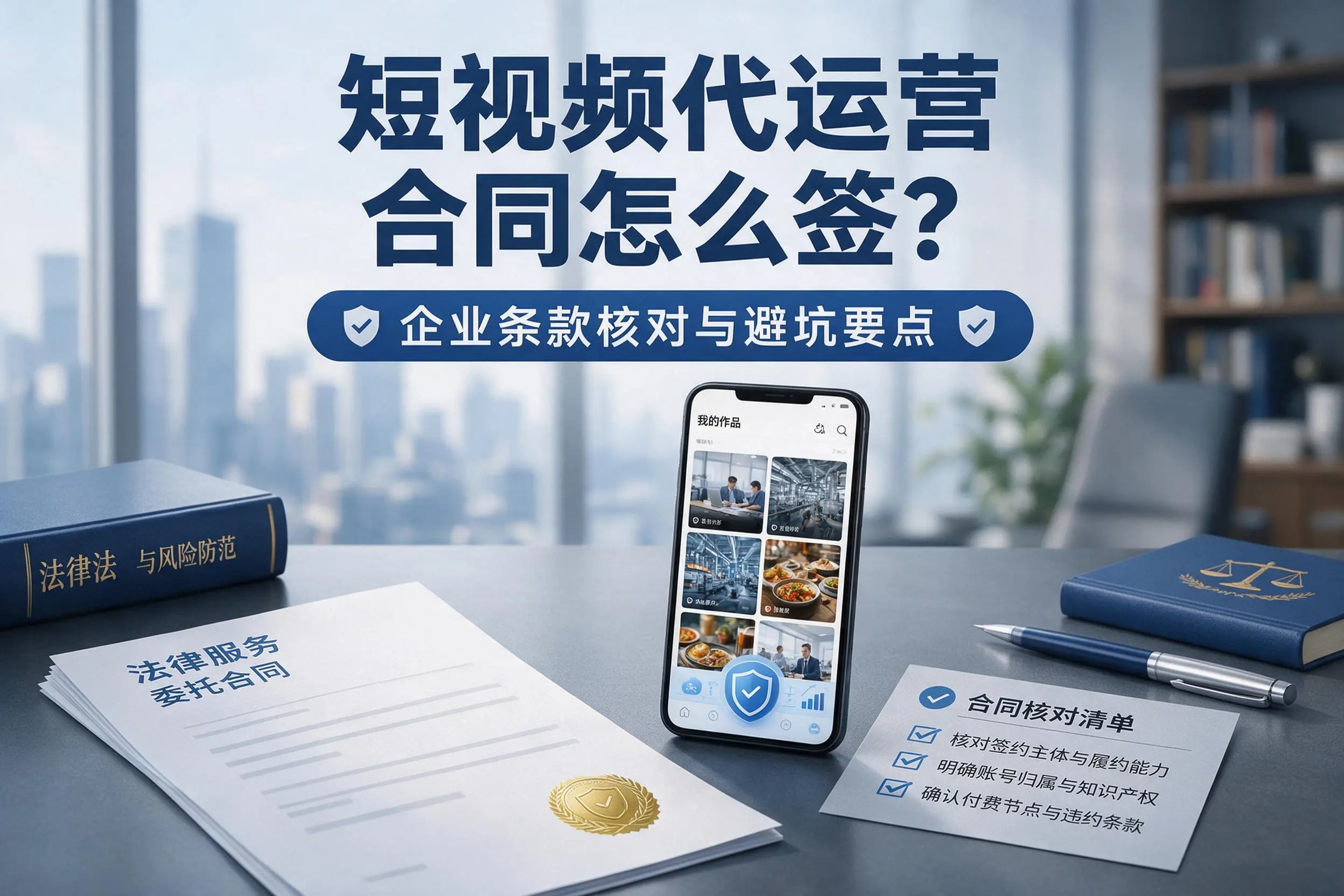 短视频代运营合同怎么签?吕梁企业条款核对与避坑要点