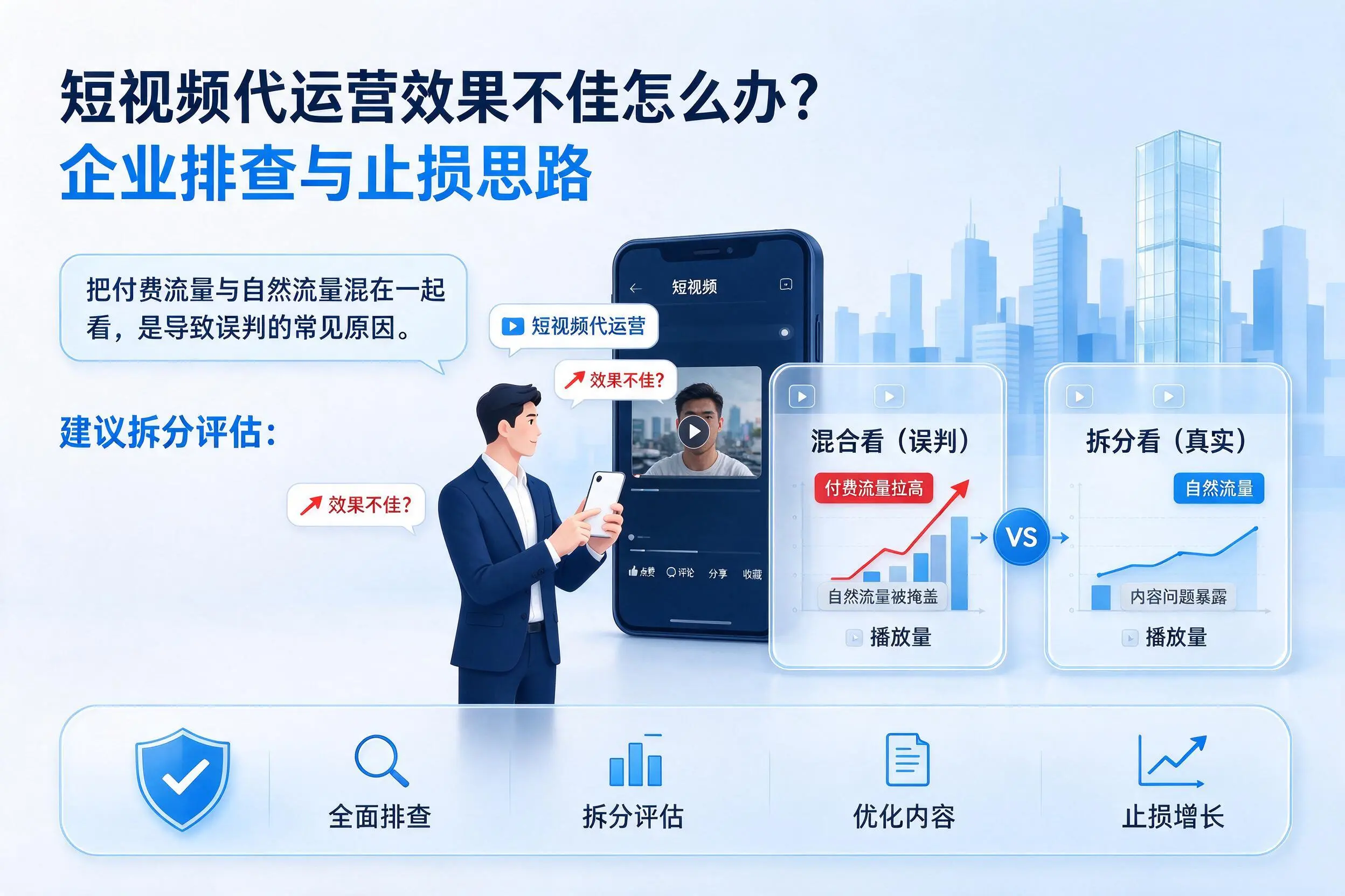短视频代运营效果不佳怎么办？吕梁企业排查与止损思路