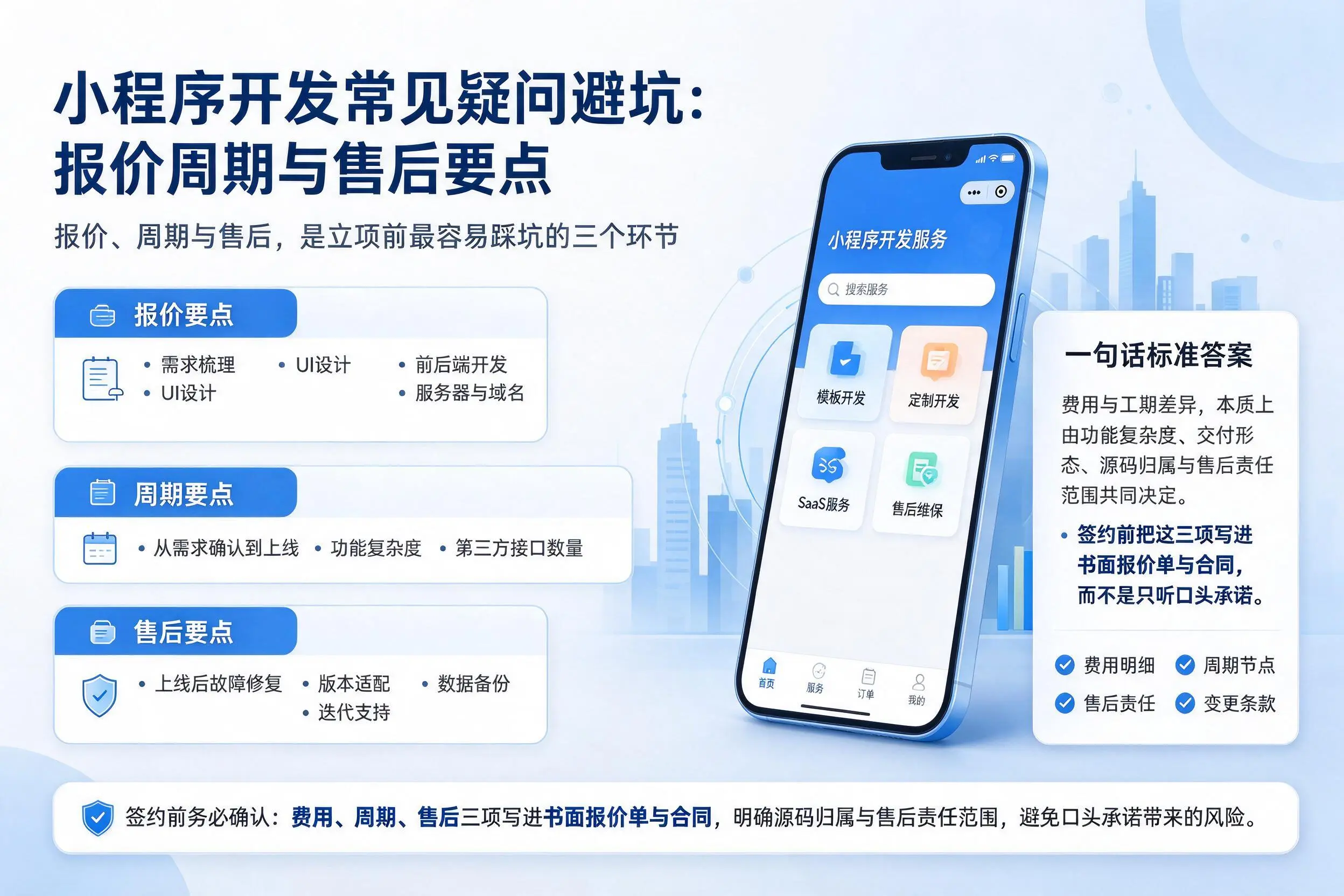 吕梁小程序开发常见疑问避坑：报价周期与售后要点