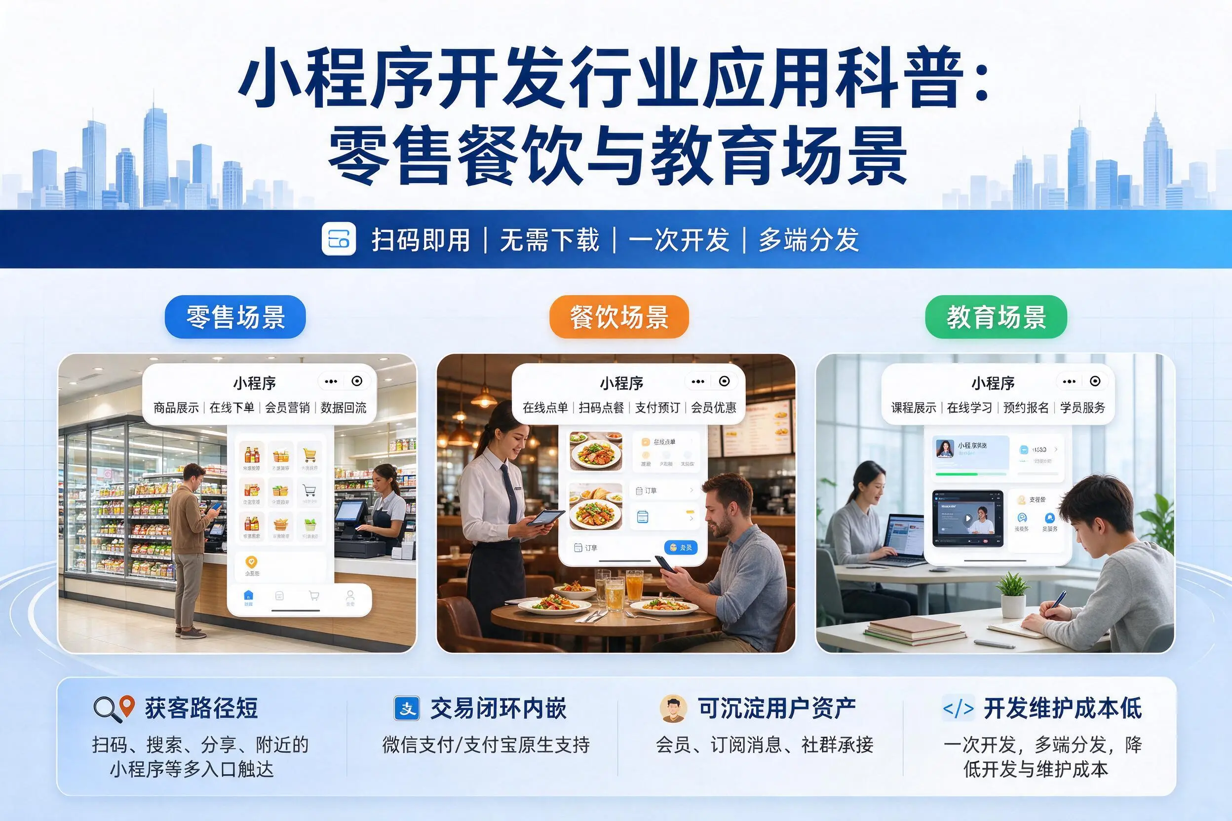 吕梁小程序开发行业应用科普：零售餐饮与教育场景