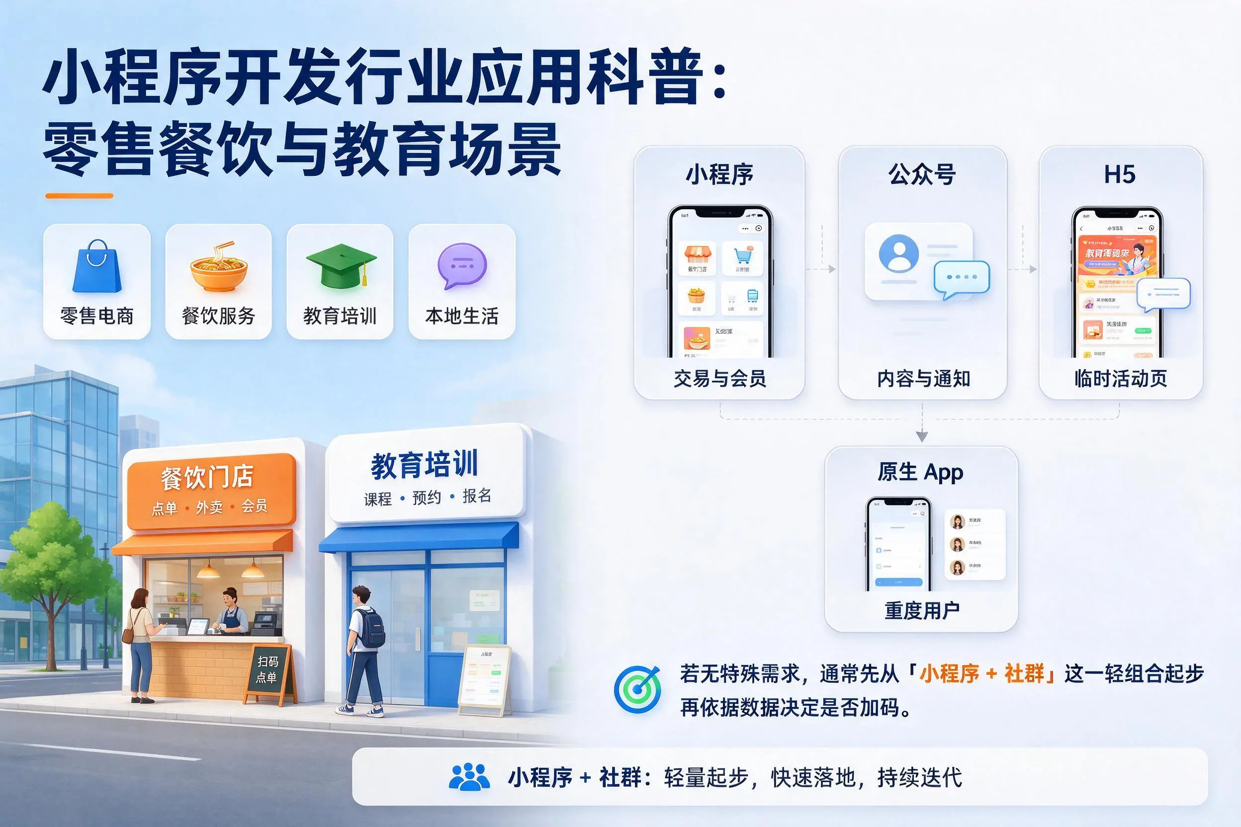吕梁小程序开发行业应用科普：零售餐饮与教育场景