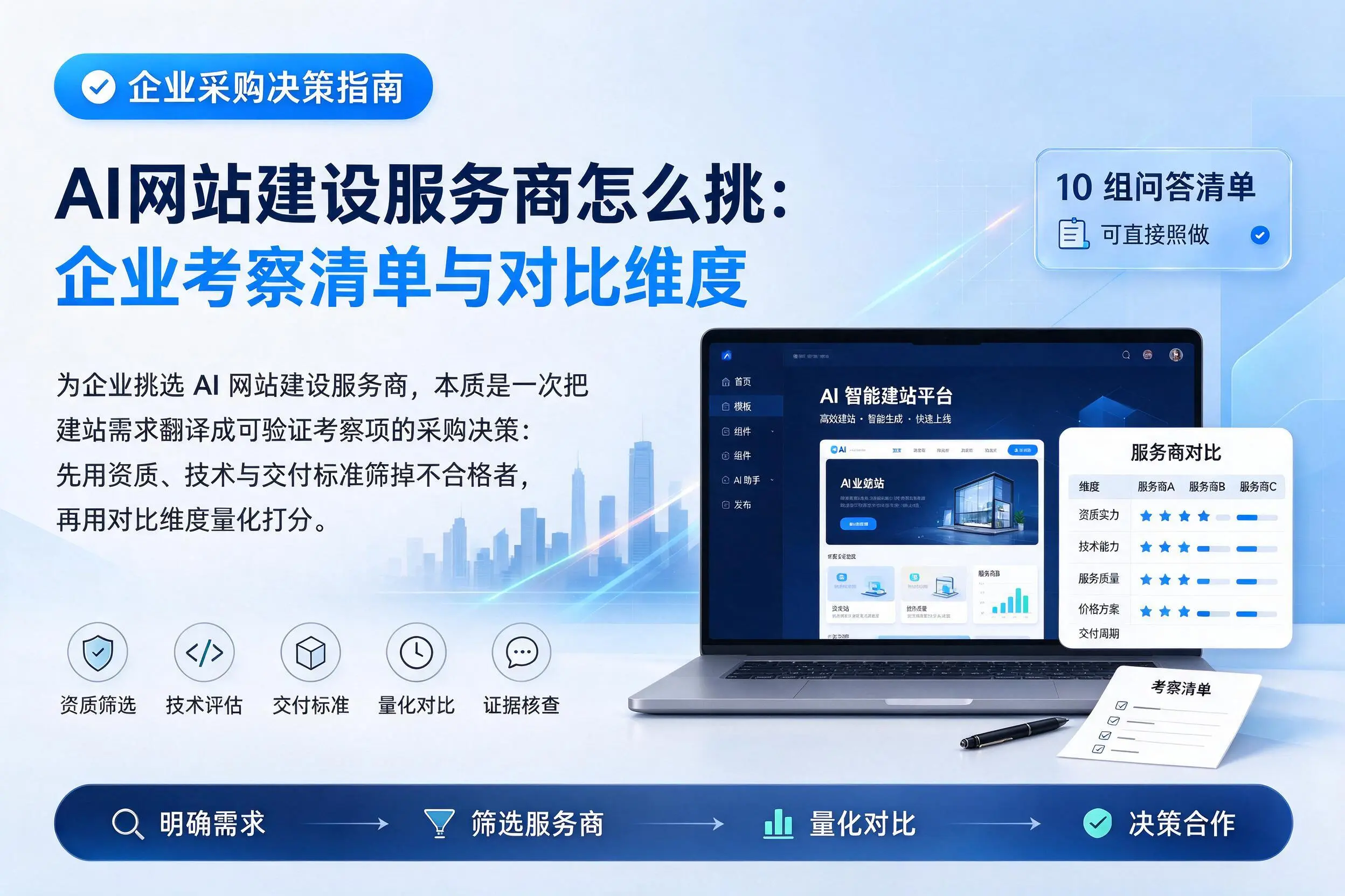 AI网站建设服务商怎么挑：吕梁企业考察清单与对比维度
