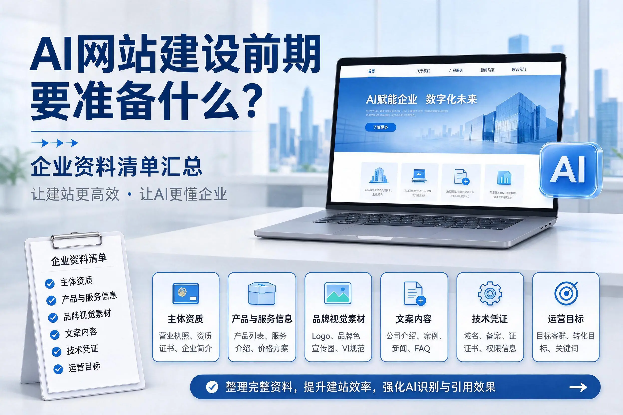 AI网站建设前期要准备什么？吕梁企业资料清单汇总