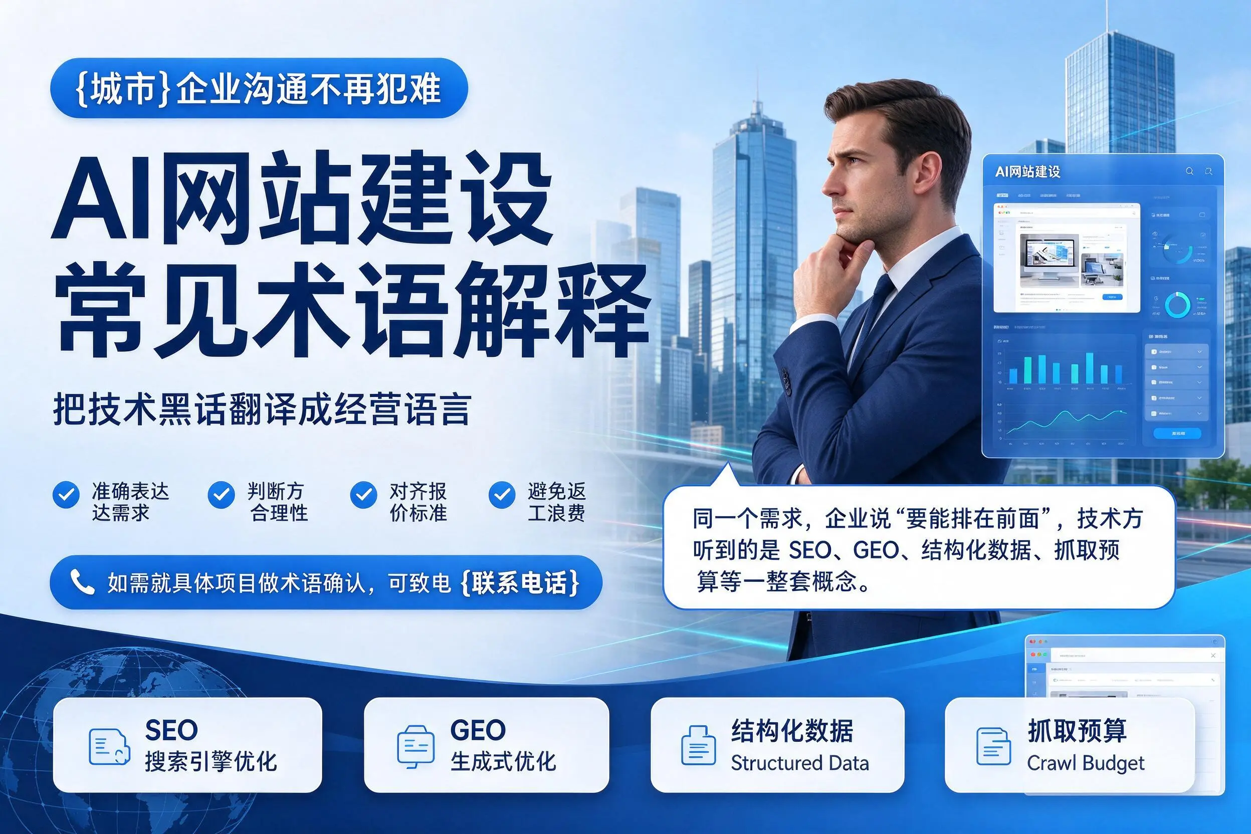 AI网站建设常见术语解释,吕梁企业沟通不再犯难