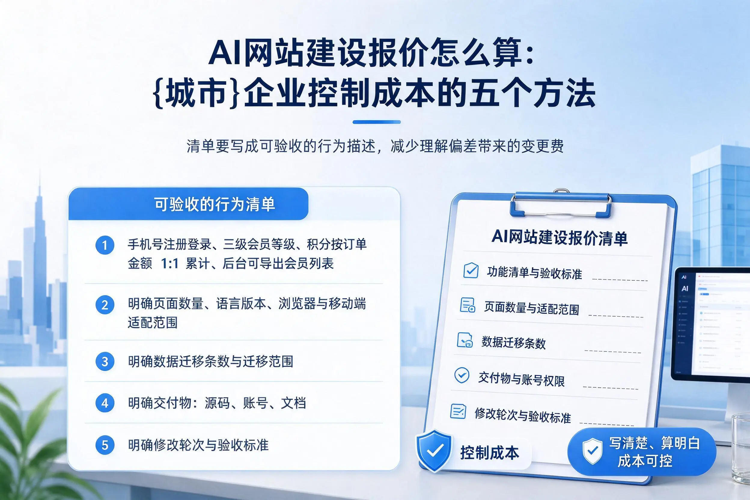 AI网站建设报价怎么算：吕梁企业控制成本的五个方法